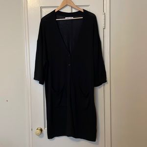 elizabeth and james long cardigan duster with pockets and kimono sleeves